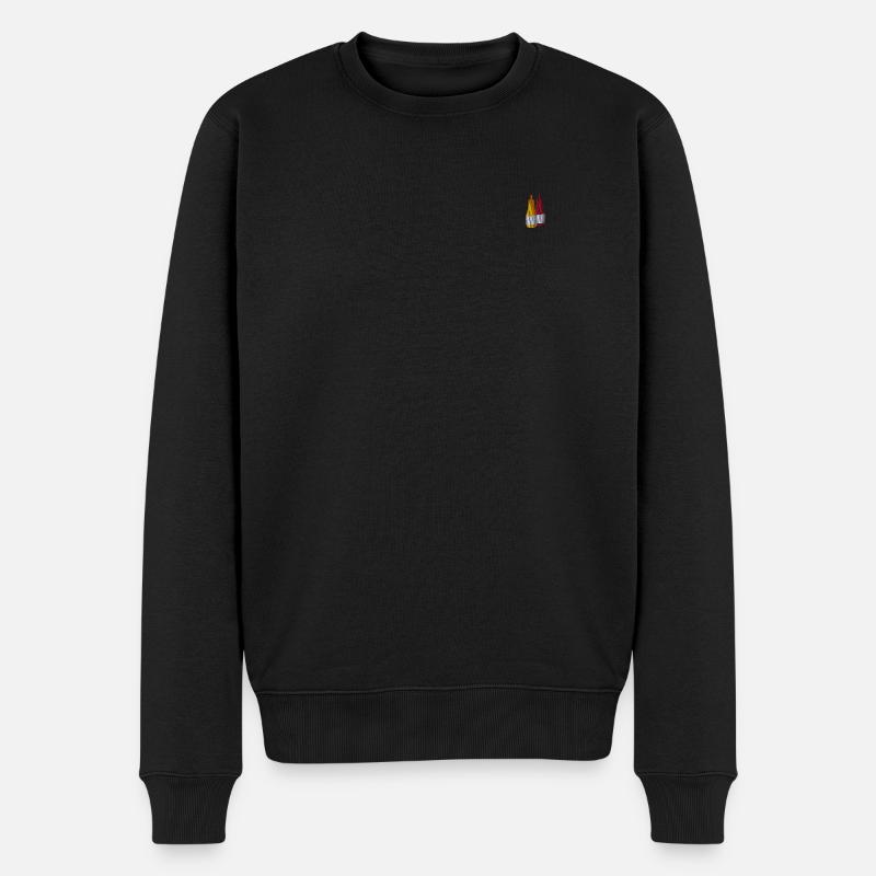 Ketchup und Senf bestickt - Männer Premium Bio Pullover - Schwarz