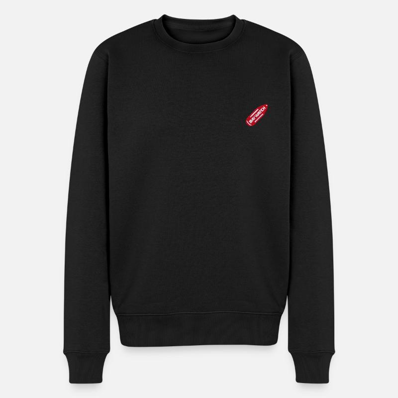 Baywatch Logo Auf Boje Als Stick-Design - Männer Premium Bio Pullover - Schwarz