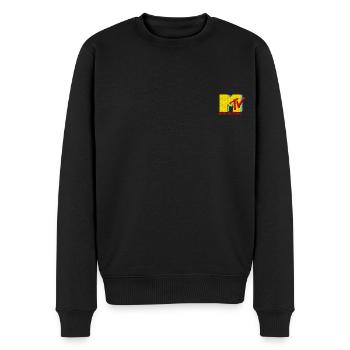MTV Logo As Embroidery Design - Men's Premium Organic Jumper - black - Front - Nico (187cm)