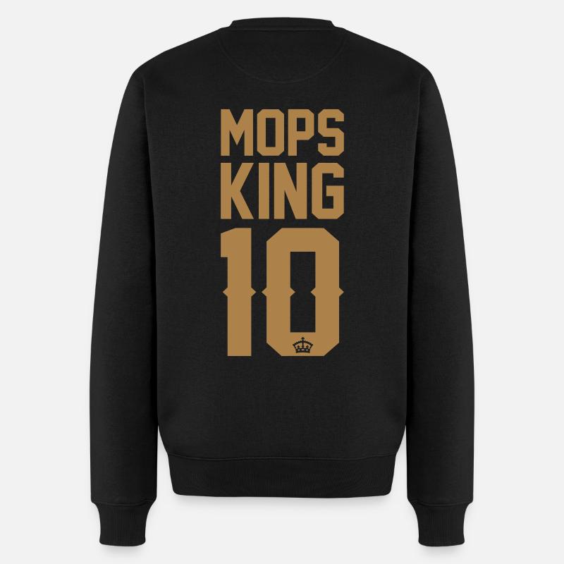 Mops-King - Männer Premium Bio Pullover - Schwarz