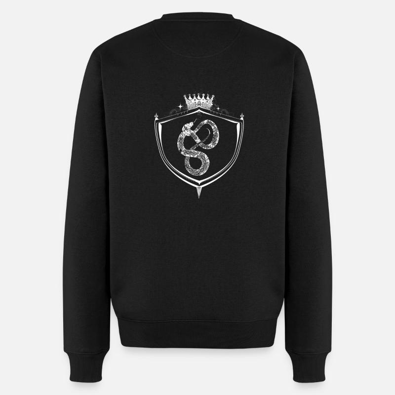 Weiße Schlange - Männer Premium Bio Pullover - Schwarz