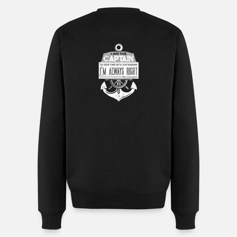 Capitaine de bateau cadeau de propriétaire de bateau - Pull Premium bio Homme - noir