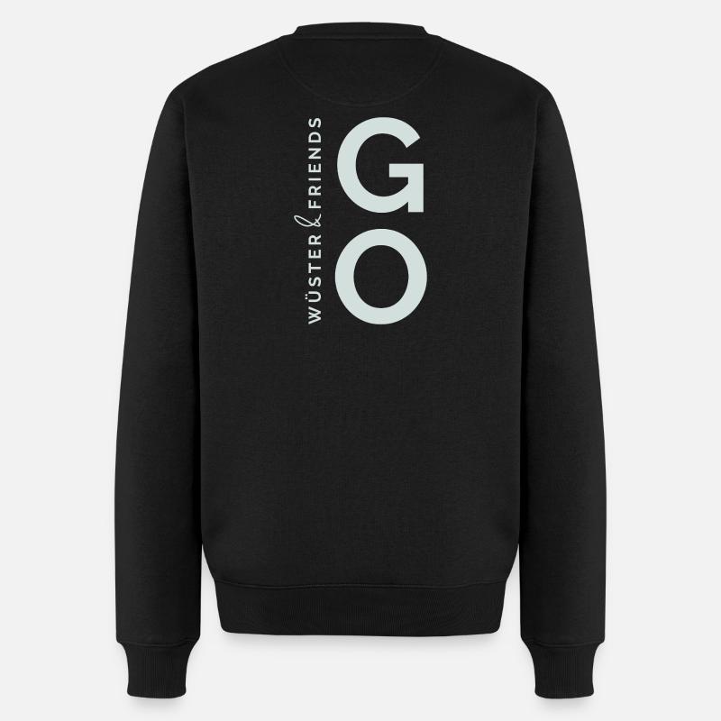 Wüster&Friends GO Logo Vert clair - Pull Premium bio Homme - noir