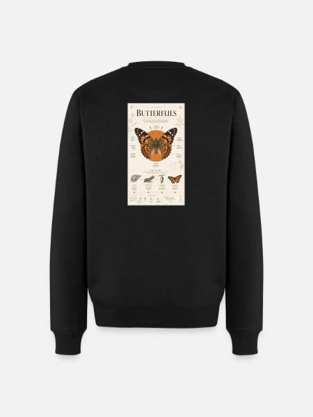 Butterfly Art Poster Nature Cycle - Men's Premium Organic Jumper - black