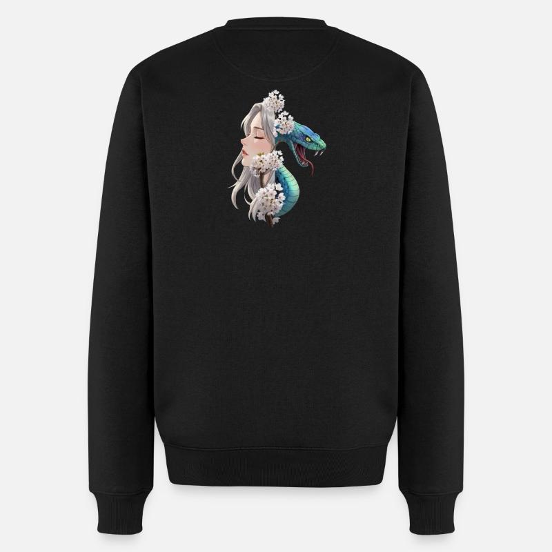 Femme mystique avec motif serpent - Pull Premium bio Homme - noir
