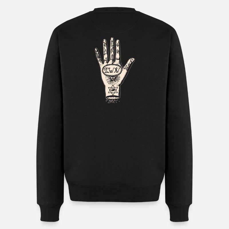 Handzeichnung im Tarot-Stil - Männer Premium Bio Pullover - Schwarz