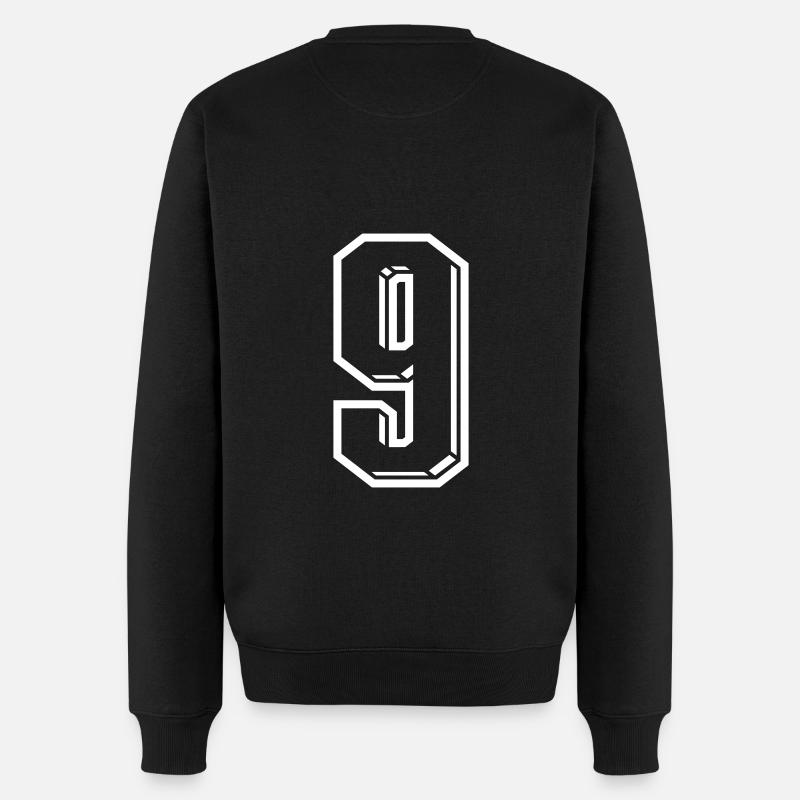9 Jahre Trikot Nummer 9 - Zahl NEUN Rückennummer - Männer Premium Bio Pullover - Schwarz