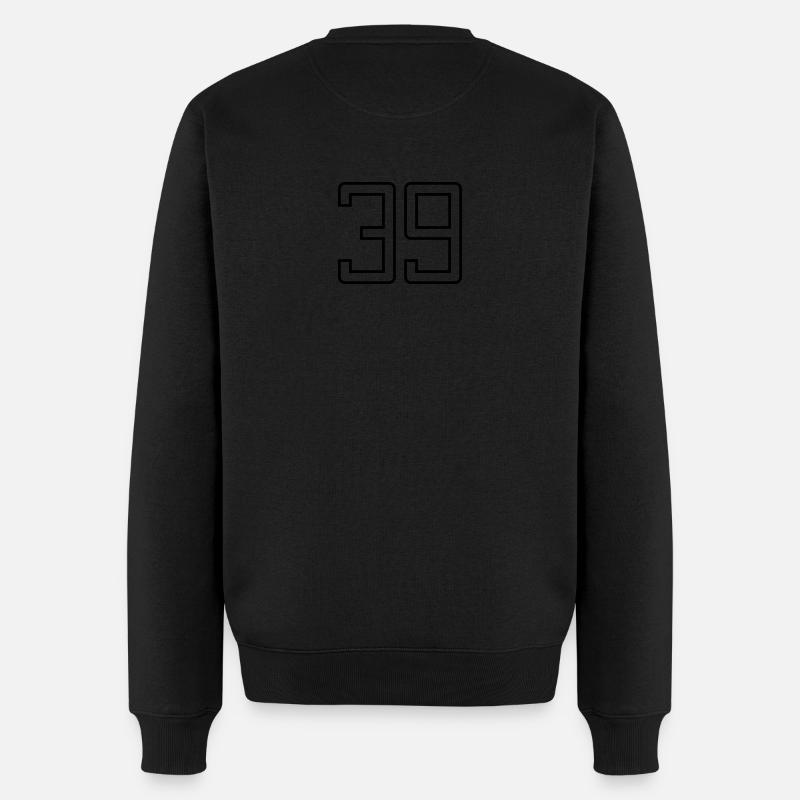 Nummer 39 (Universitätsstil) - Männer Premium Bio Pullover - Schwarz