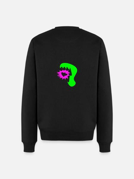 Abstraktes Monster - Männer Premium Bio Pullover - Schwarz