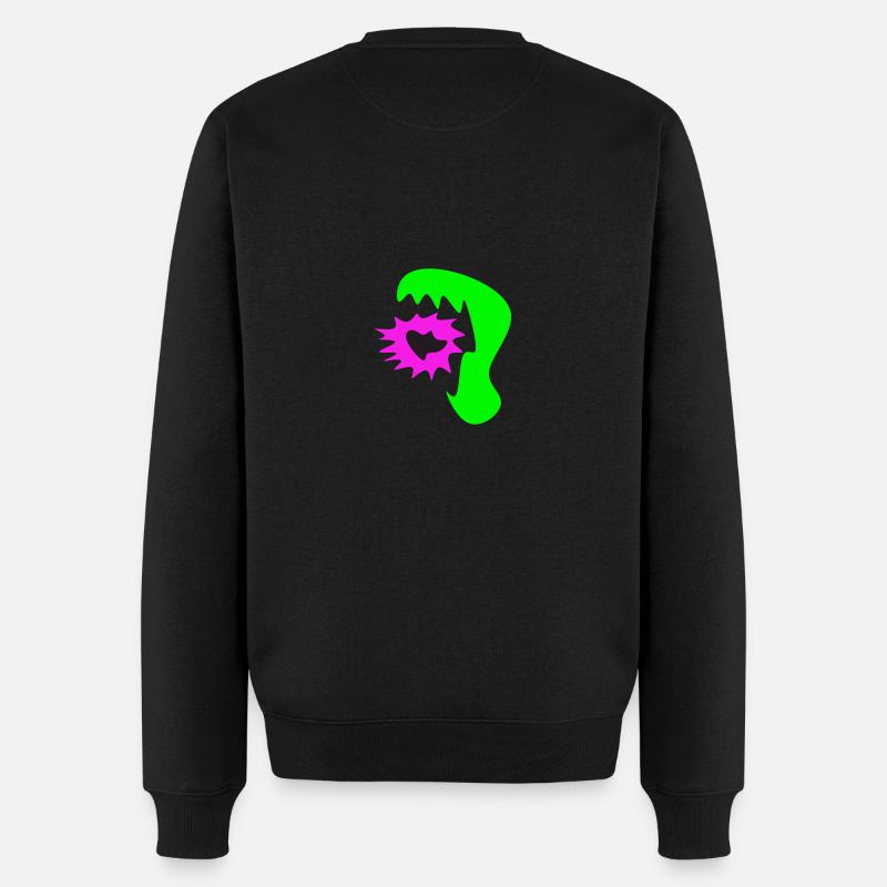 Abstraktes Monster - Männer Premium Bio Pullover - Schwarz