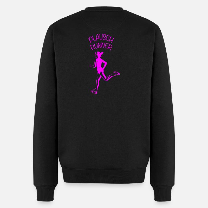 PLAUSCH RUNNER | Joggerin | Vectorgraphic - Männer Premium Bio Pullover - Schwarz