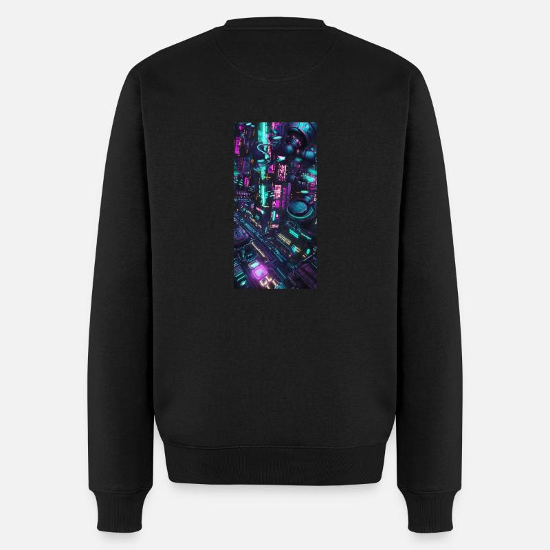 CYBERPUNK - Männer Premium Bio Pullover - Schwarz