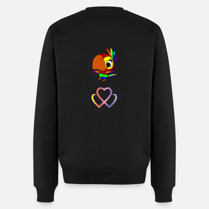 perroquet et logo - Pull Premium bio Homme - noir