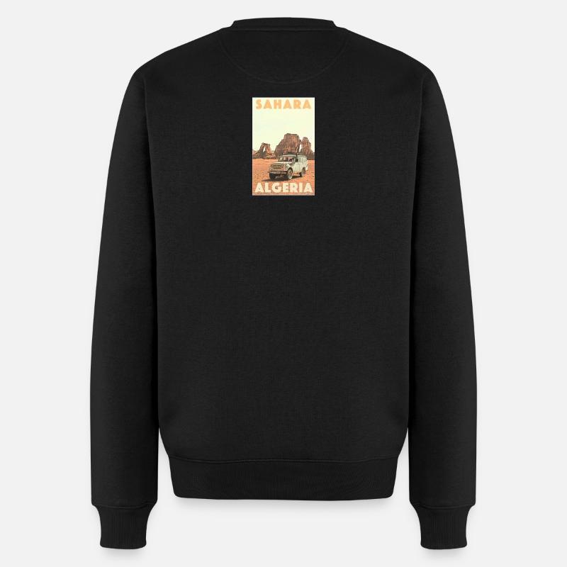 4x4 Fahrzeug in der Sahara - Männer Premium Bio Pullover - Schwarz