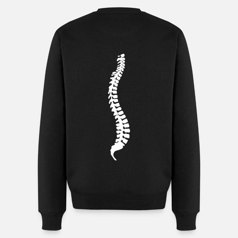 Wirbelsäule - Rücken - Männer Premium Bio Pullover - Schwarz