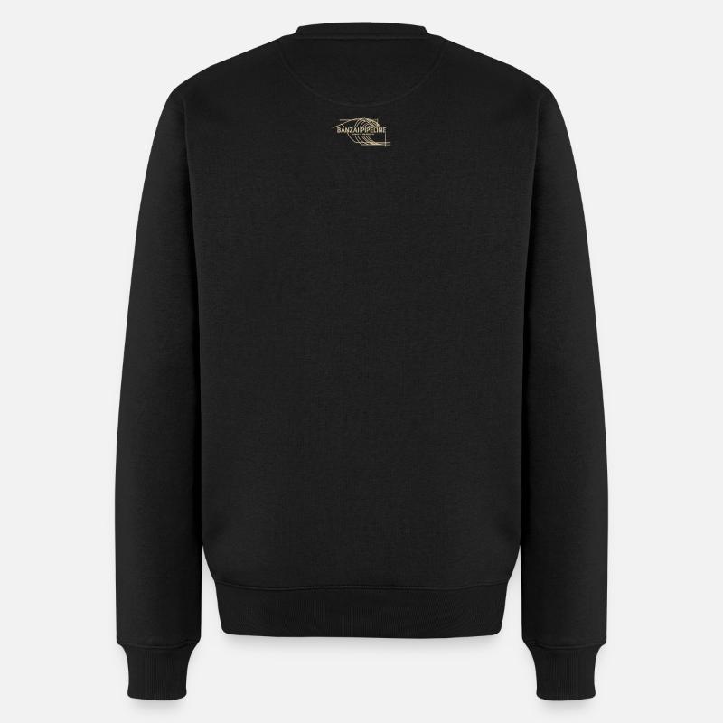 Banzai Pipeline Surf Wave Art - Männer Premium Bio Pullover - Schwarz