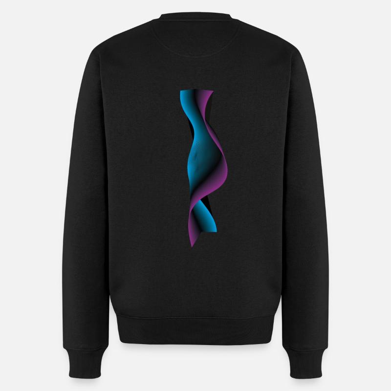 Neon Wellen Muster - Männer Premium Bio Pullover - Schwarz