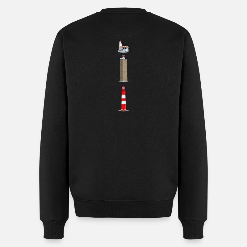 Phares Ameland, Terschelling, Marches - Pull Premium bio Homme - noir