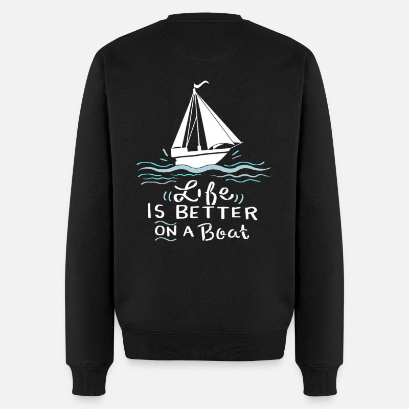 Segeln Segelboot Geschenk - Männer Premium Bio Pullover - Schwarz