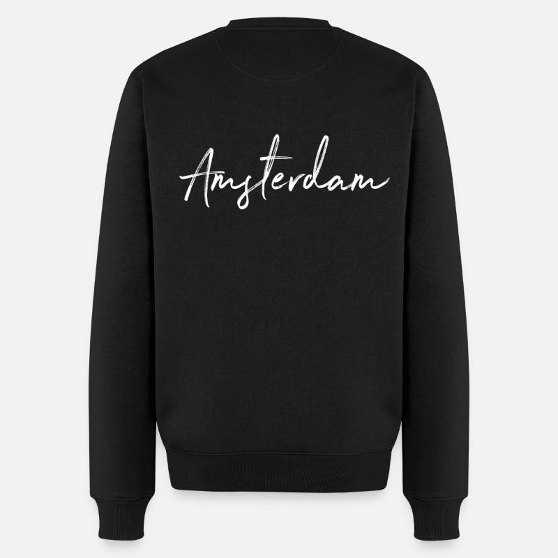 Amsterdam - Männer Premium Bio Pullover - Schwarz