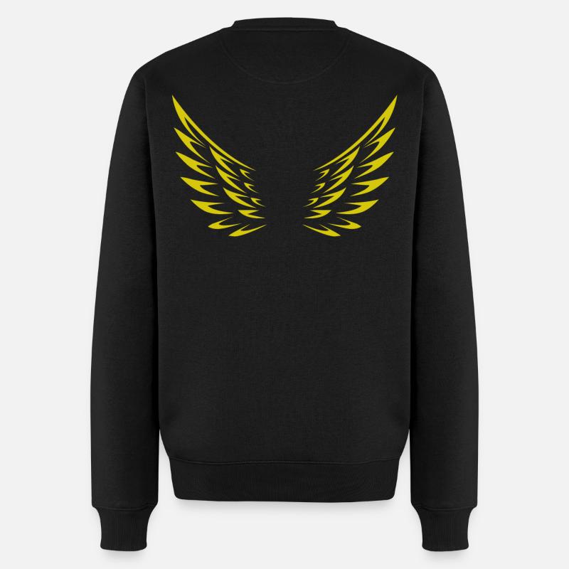 Flügel / Engel / Engelsflügel in gold - Männer Premium Bio Pullover - Schwarz