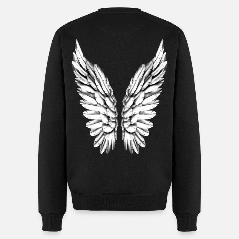 Engelsflügel Silber Weiß Engel Flügel Engelflügel - Männer Premium Bio Pullover - Schwarz