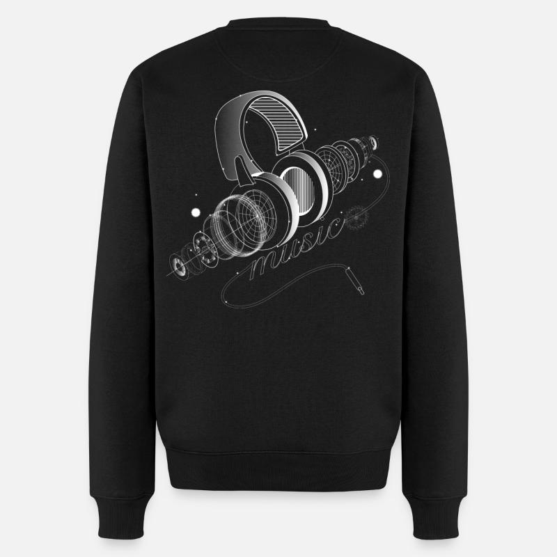Parties individuelles d'un audio Casque - Pull Premium bio Homme - noir