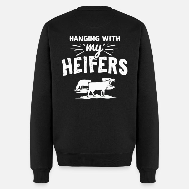 Cadeau de vaches fermières - Pull Premium bio Homme - noir