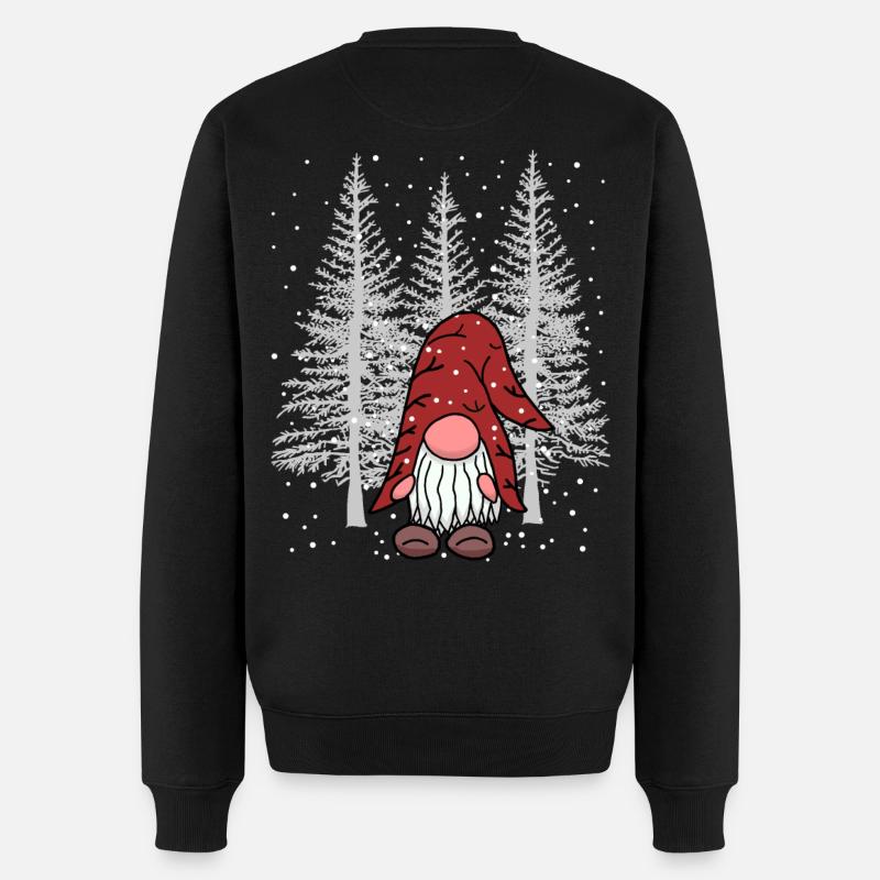 Winter Xmas Wald Wichtel Zwerg Waldbewohner Kind - Männer Premium Bio Pullover - Schwarz