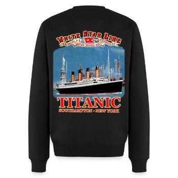 TITANIC Kreation Louis RUNEMBERG © Adagp - Männer Premium Bio Pullover - Schwarz - Hinten - Nico (187cm)