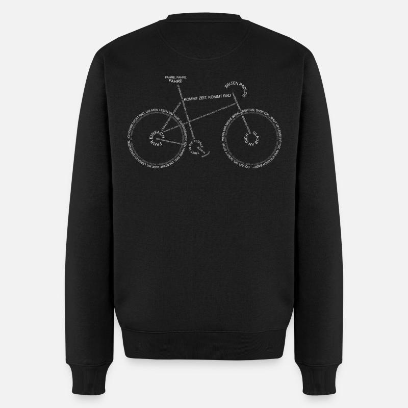 Fahrrad - Sprüche, Zitate Motivation selten radlos - Männer Premium Bio Pullover - Schwarz