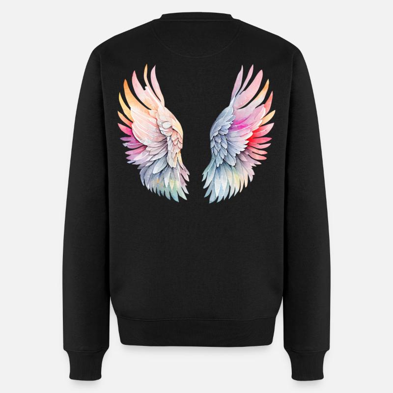 Flügel des Engels - Männer Premium Bio Pullover - Schwarz