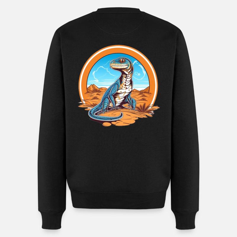 lézard dans la conception de paysage désertique - Pull Premium bio Homme - noir