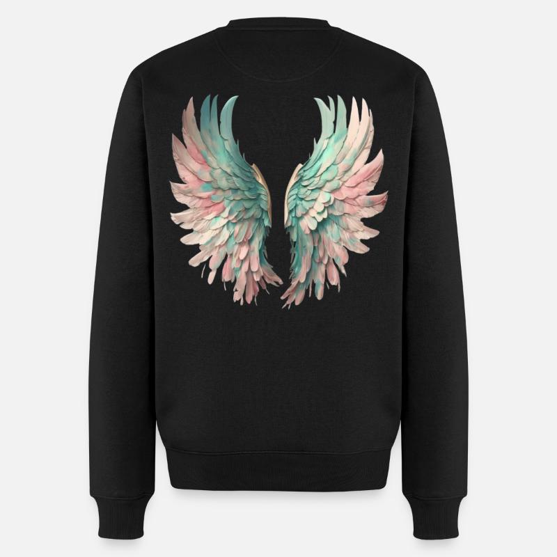 Ailes pastel éthérées - Pull Premium bio Homme - noir
