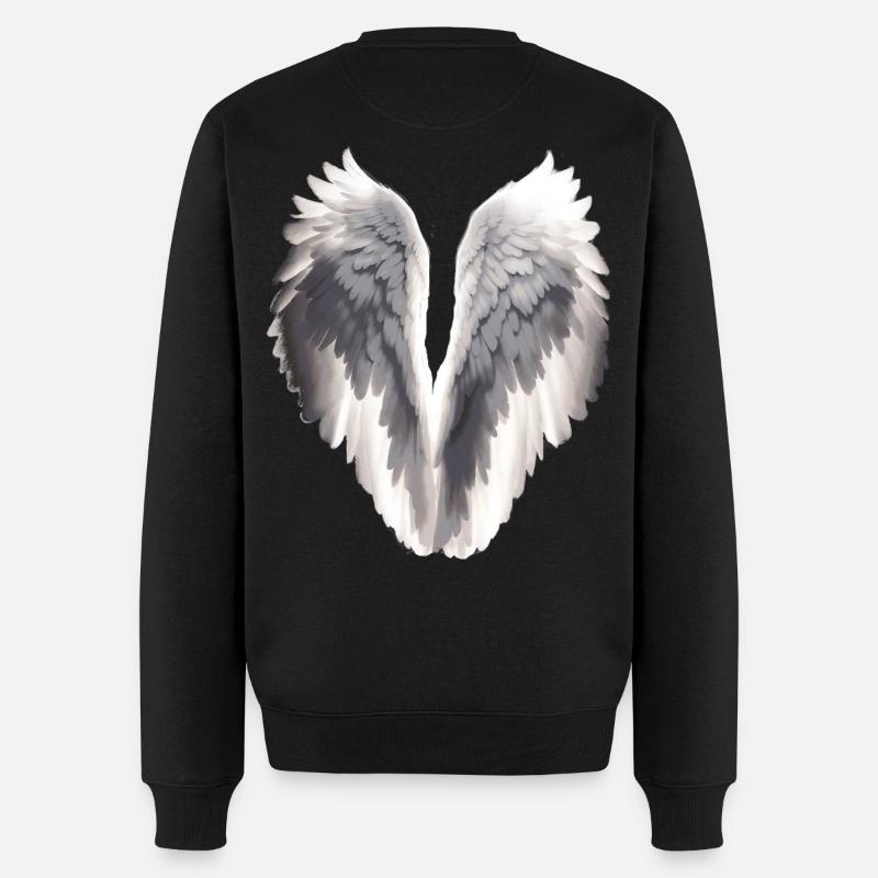 Engelsflügel - Männer Premium Bio Pullover - Schwarz