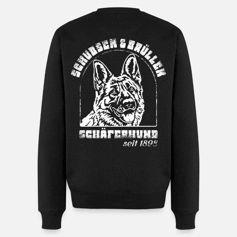 Schubsen und Brüllen Schäferhund - Männer Premium Bio Pullover - Schwarz
