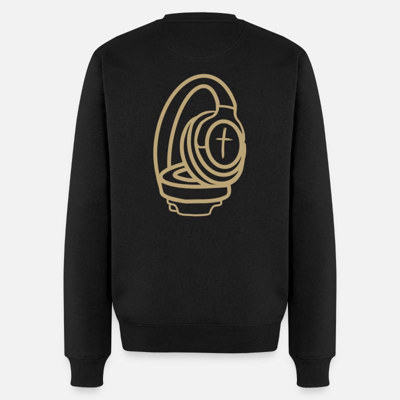 Casque avec croix - Pull Premium bio Homme - noir