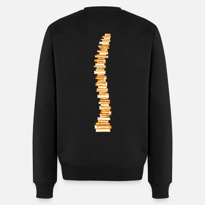Livres Spine Backbone Bookworm Rat de bibliothèque - Pull Premium bio Homme - noir