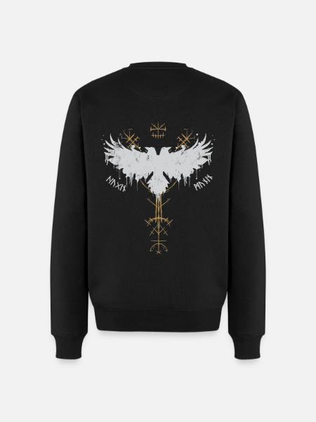 Vikinger - Hugin og Munin – Odins ravne - Økologisk premium-sweatshirt til mænd - sort