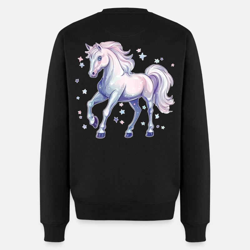 Cheval avec des étoiles - Pull Premium bio Homme - noir