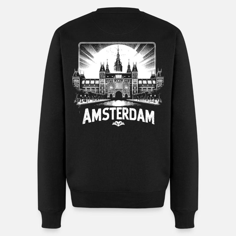 Cool Shirt Design from AMSTERDAM - Männer Premium Bio Pullover - Schwarz
