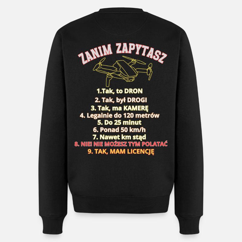 Dla pytających, zasady , Dron pilot - Männer Premium Bio Pullover - Schwarz
