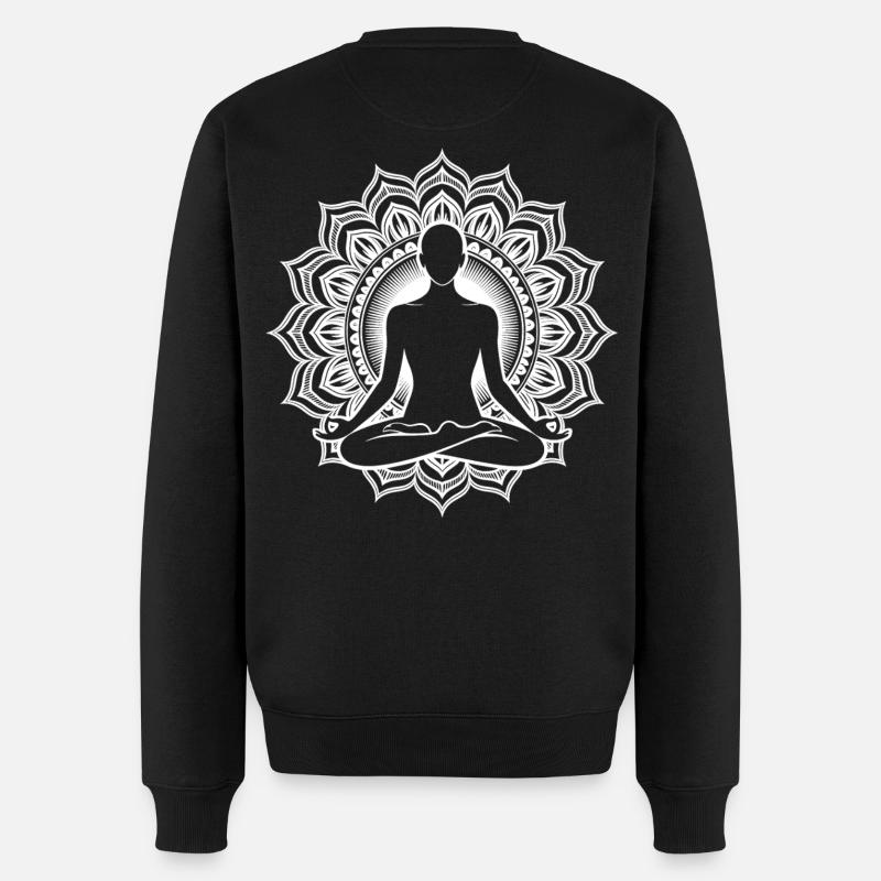 Meditation Chakra - Männer Premium Bio Pullover - Schwarz