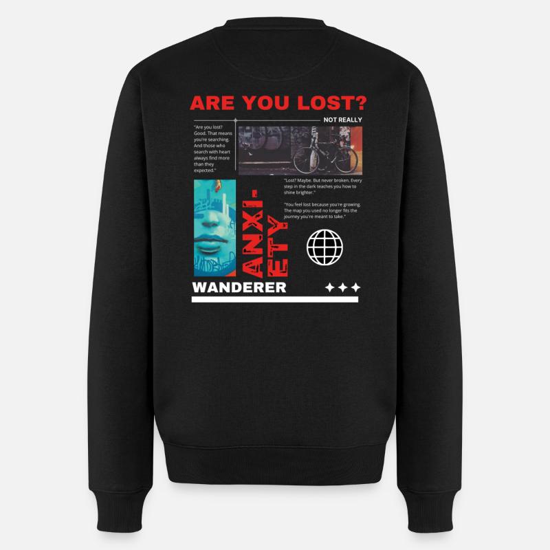 Verloren - Männer Premium Bio Pullover - Schwarz