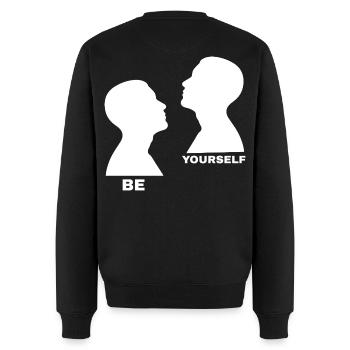 Be Yourself – Minimalistisches Motiv - Männer Premium Bio Pullover - Schwarz - Hinten - Nico (187cm)
