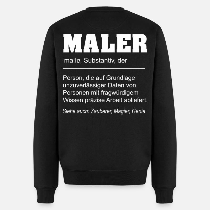 Lustige Definition Maler Beruf - Männer Premium Bio Pullover - Schwarz