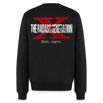 Generation X 1971  Retro - Männer Premium Bio Pullover - Schwarz - Hinten - Nico (187cm)