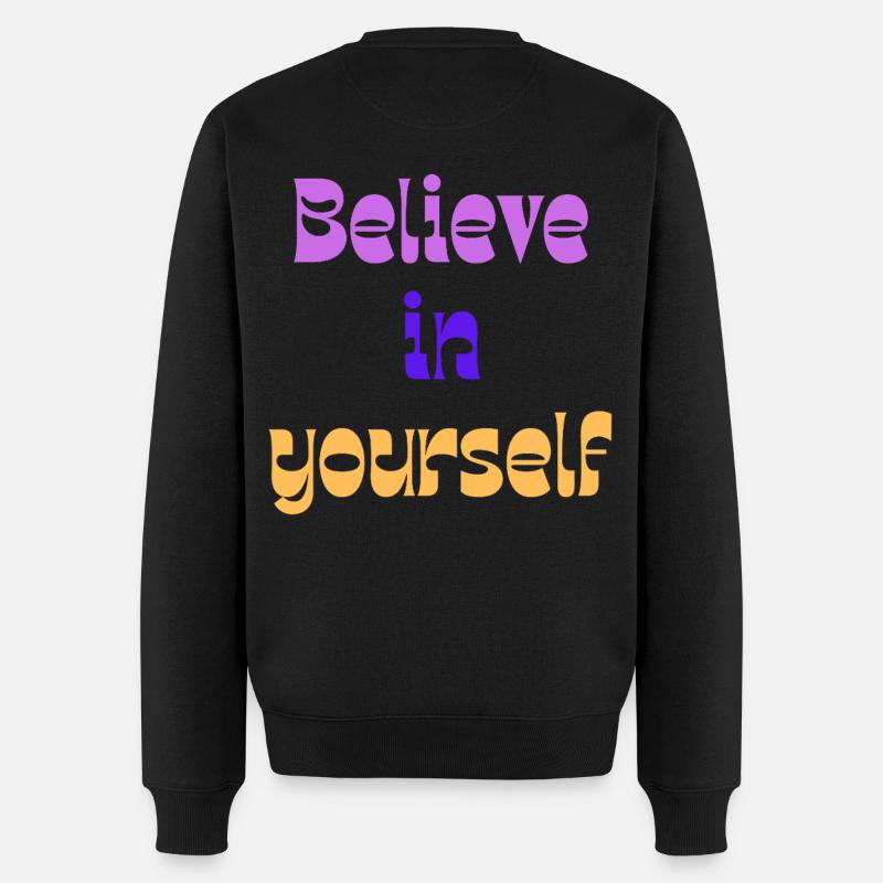 Believe in Yourself Retro Gradient - Männer Premium Bio Pullover - Schwarz