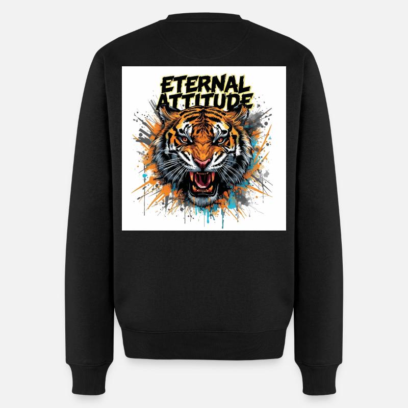 Ewige Tigerpose - Männer Premium Bio Pullover - Schwarz