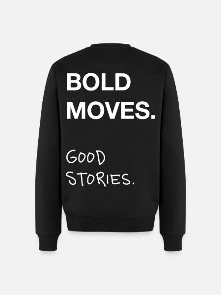 Bold Moves. Good Stories. - Men's Premium Organic Jumper - black